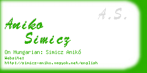 aniko simicz business card