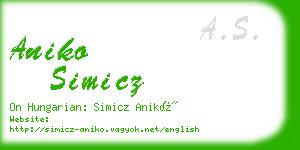 aniko simicz business card